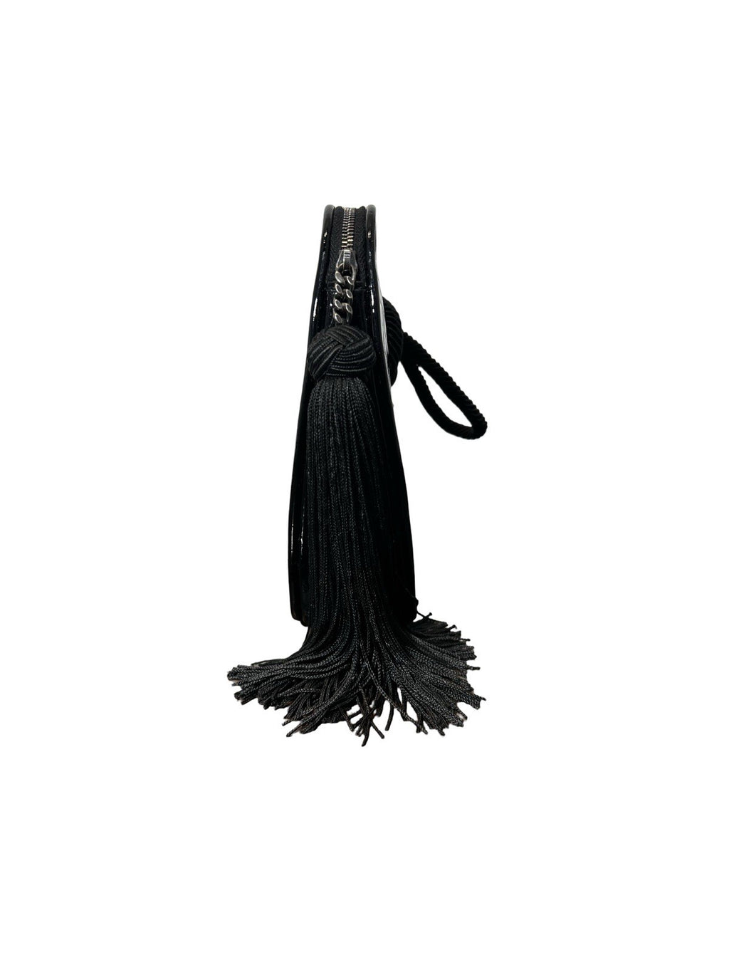Saint Laurent  YSL Heart Tassel Clutch Crocodile Embossed Leather