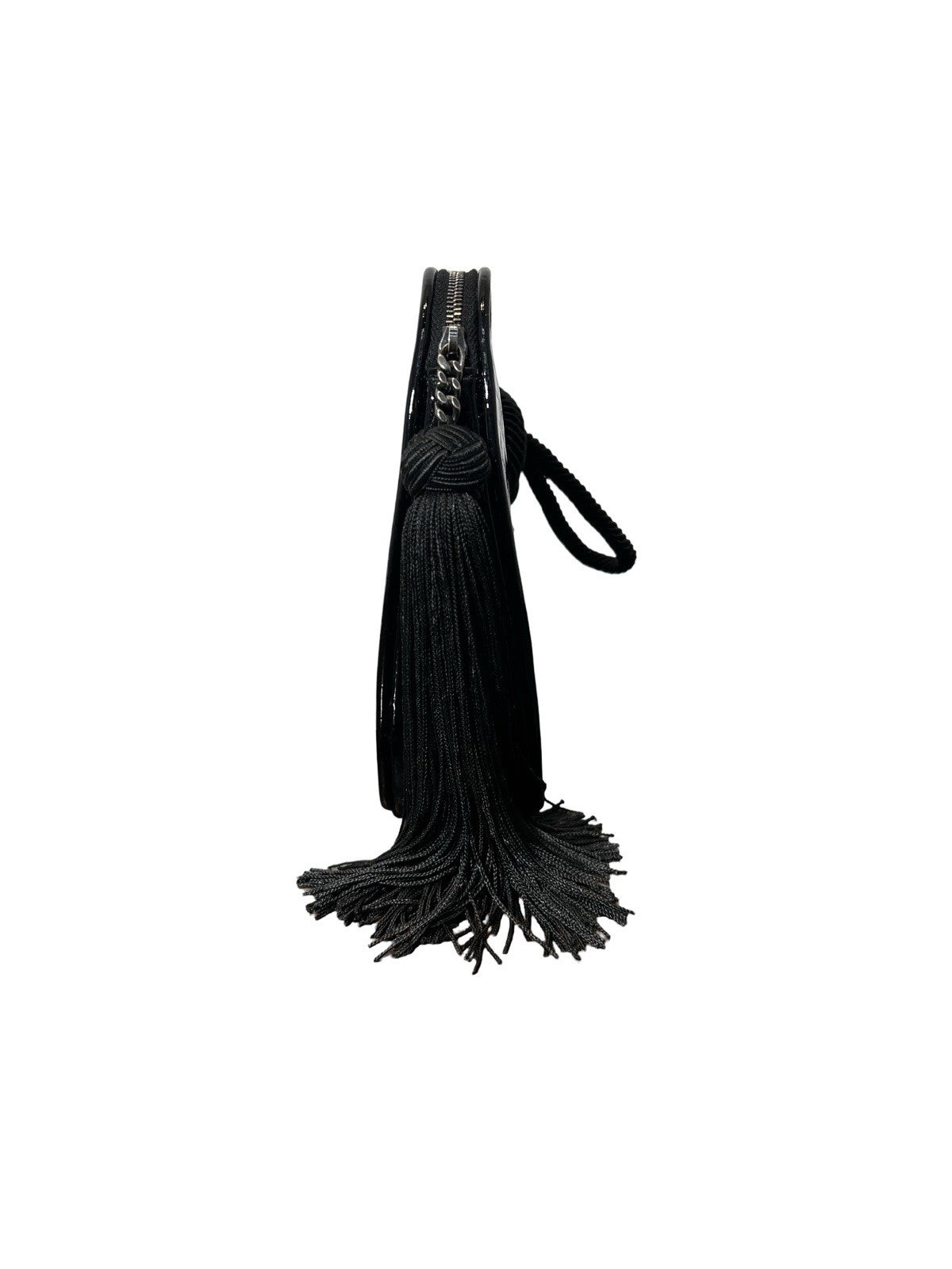 Saint Laurent  YSL Heart Tassel Clutch Crocodile Embossed Leather