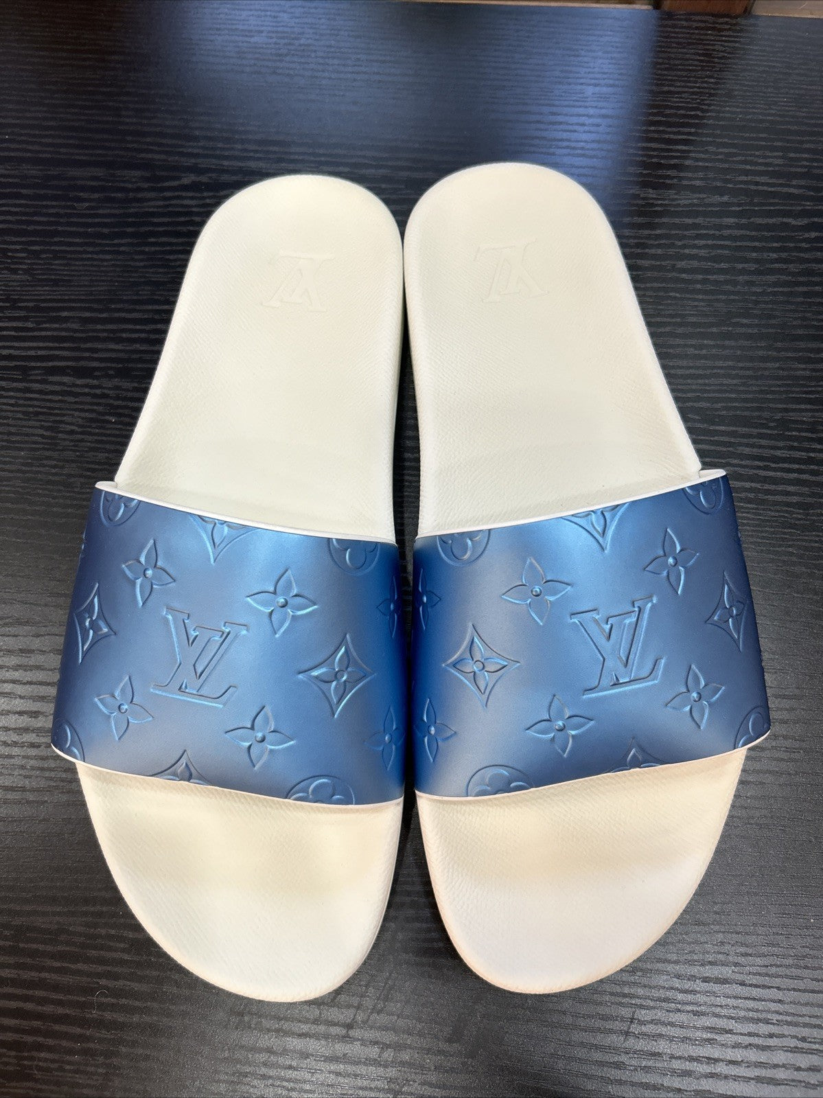 Louis Vuitton LV Monogram Rubber Slides - Blue Sandals, LV Size 9-US Size 10