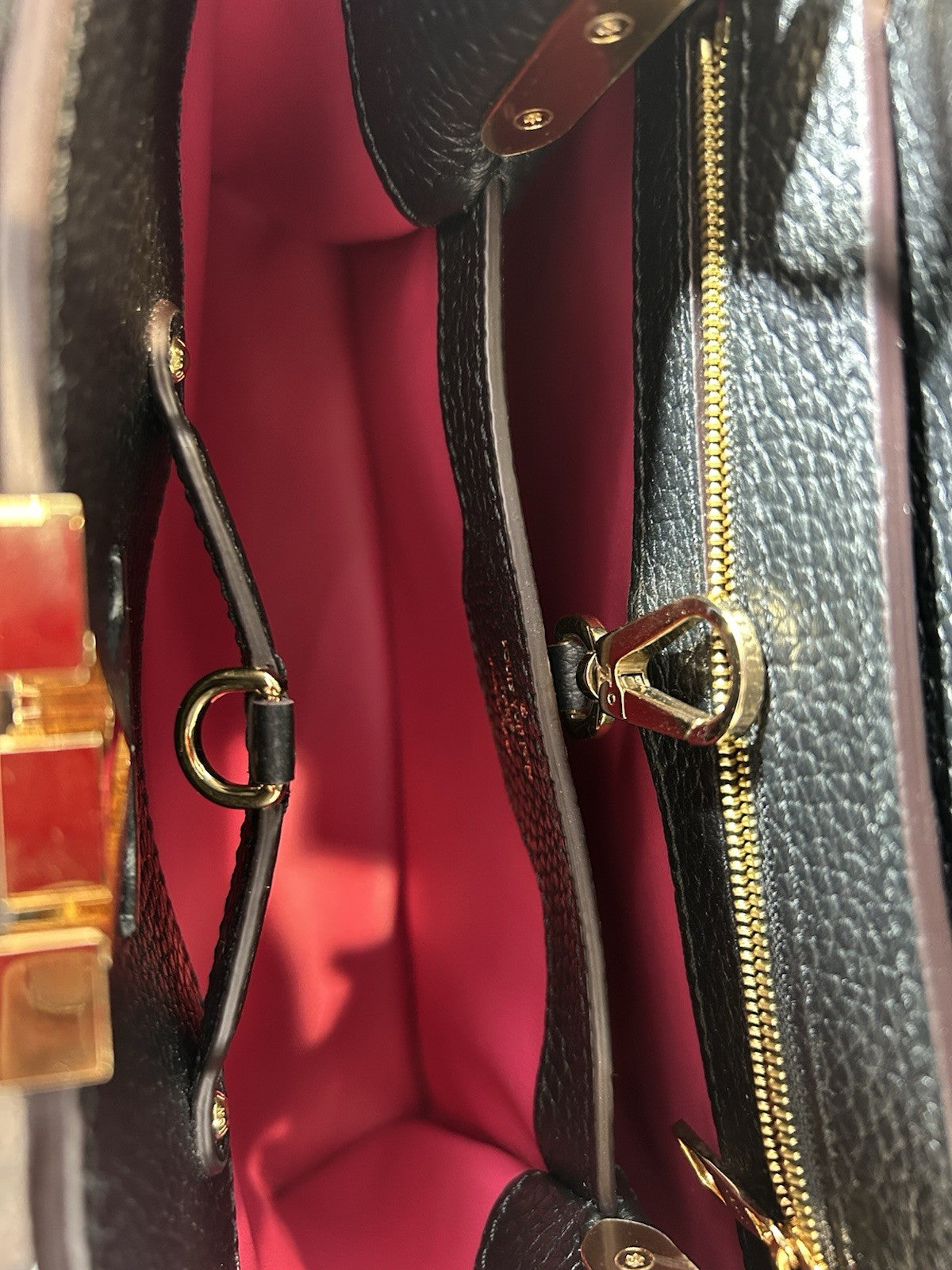 Louis Vuitton LV Monogram Capucines MM In Black Taurillon Leather