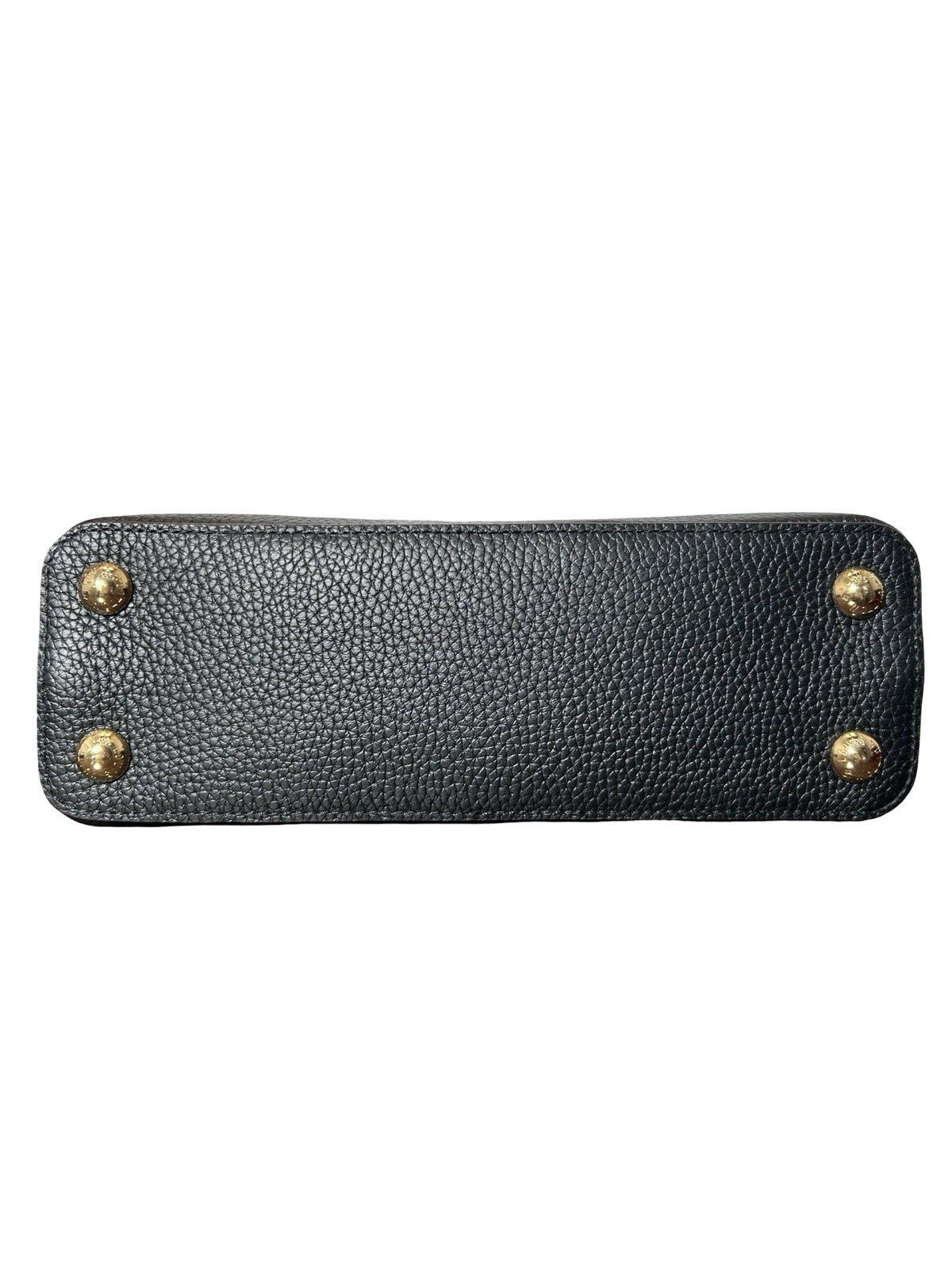 Louis Vuitton LV Monogram Capucines MM In Black Taurillon Leather