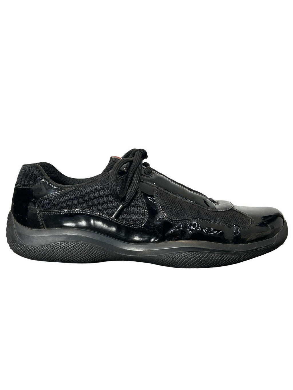 Prada American Cup Patent Leather Low Trainers Size 11US
