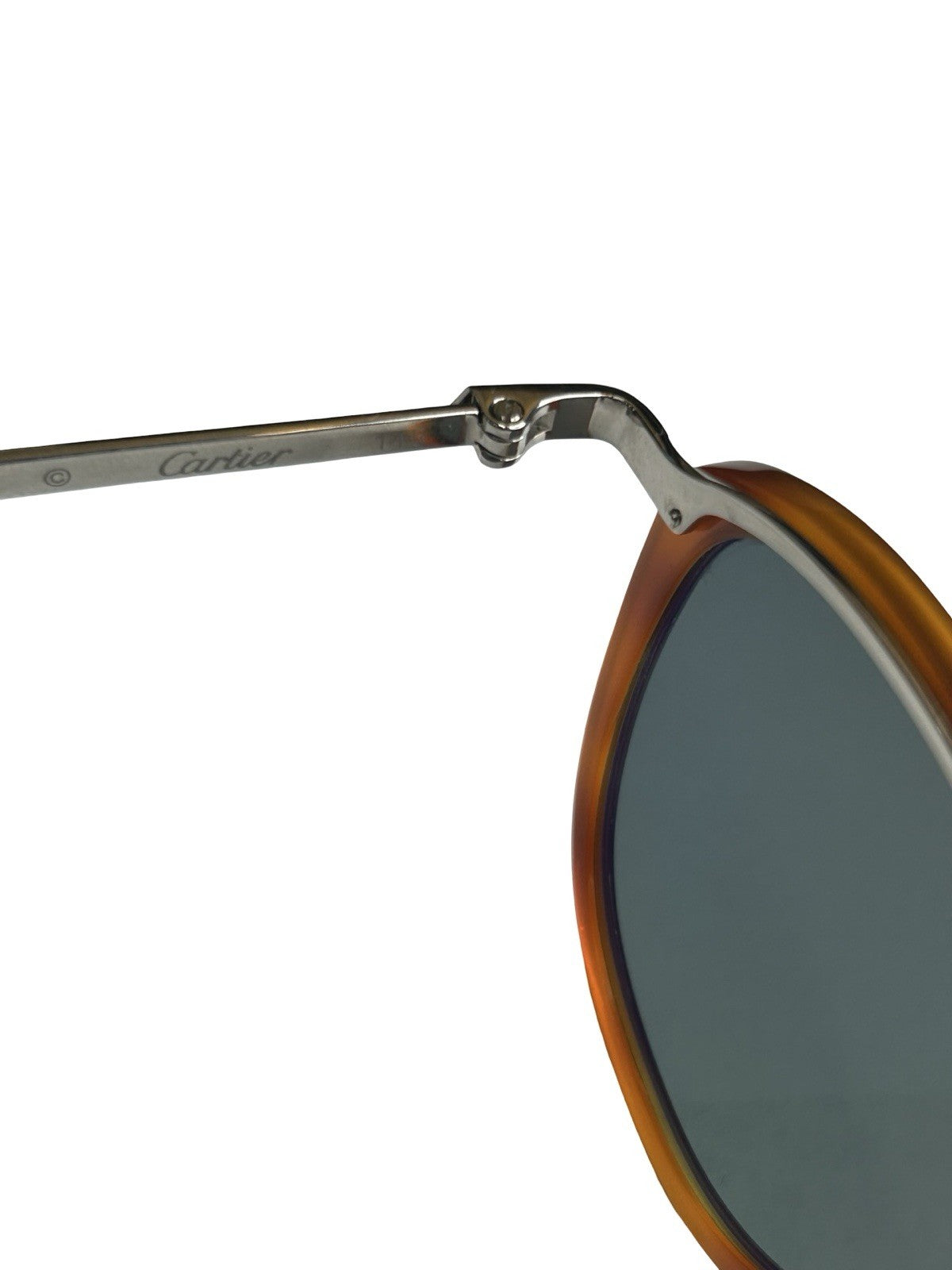 Cartier Pantos Combined Acetate Titanium  Green Lens Sunglasses Size 145