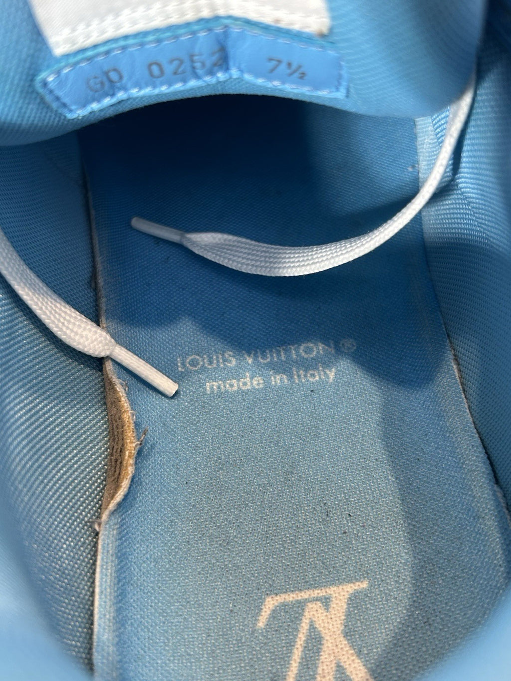 Louis Vuitton Trainer Low Strap Blue Denim And Leather Size 7.5 LV / 8.5