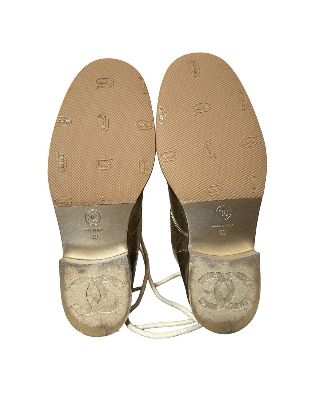 Chanel Interlocking CC Logo Leather Combat Boots Women
