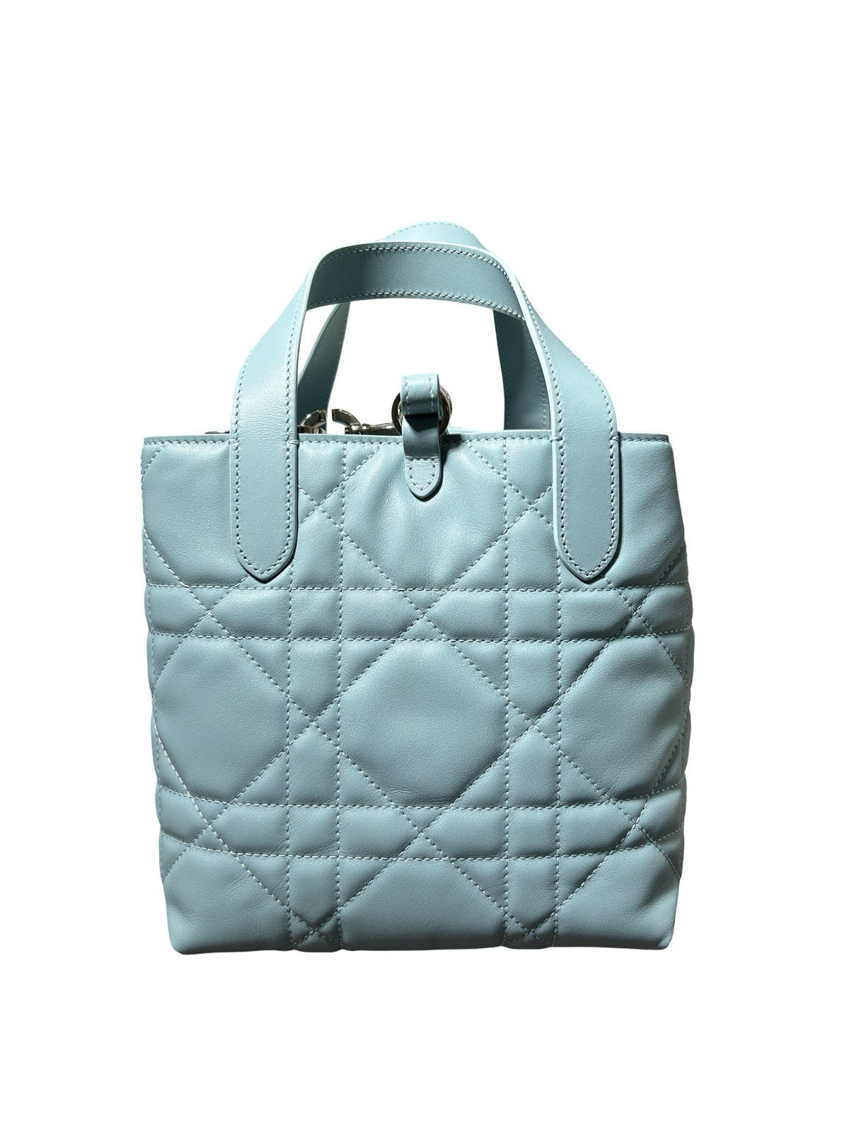 Christian Dior Toujours Macrocannage Calfskin Vertical Tote Bag Small Blue