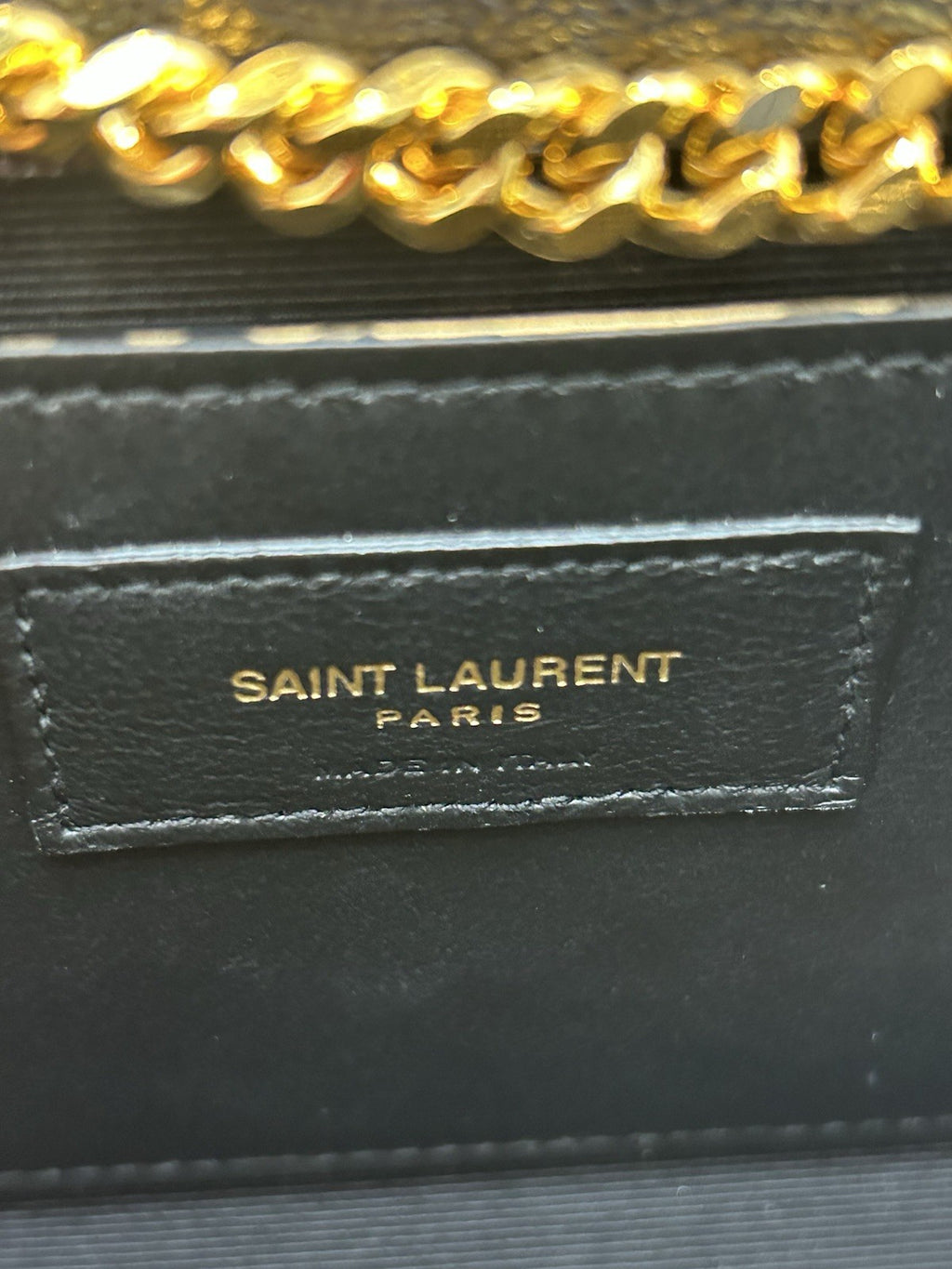 Saint Laurent Kate Small Tassel YSL Wallet on Chain in Grained Leather