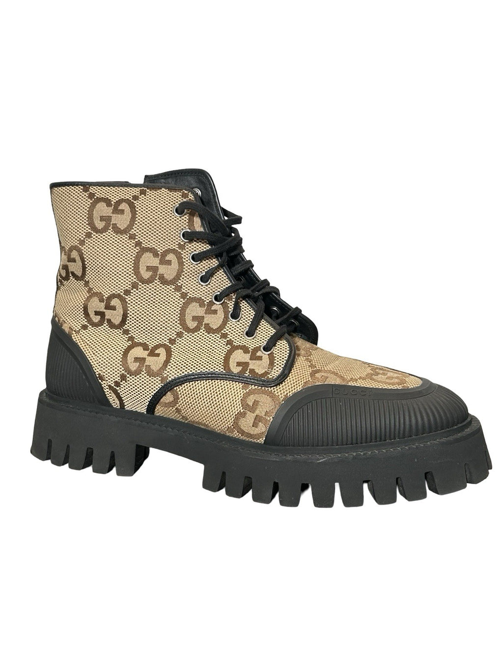Gucci Maxi GG Supreme canvas combat boots Size 11 US