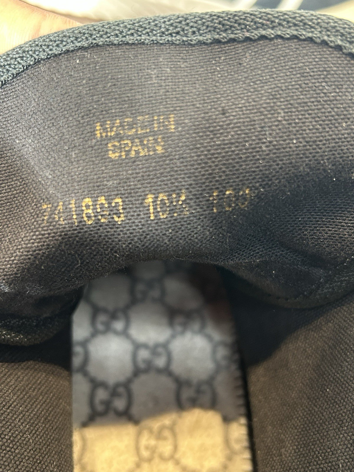 Gucci GG Logo High Top Sneaker Shoes Black White Size US 10.5