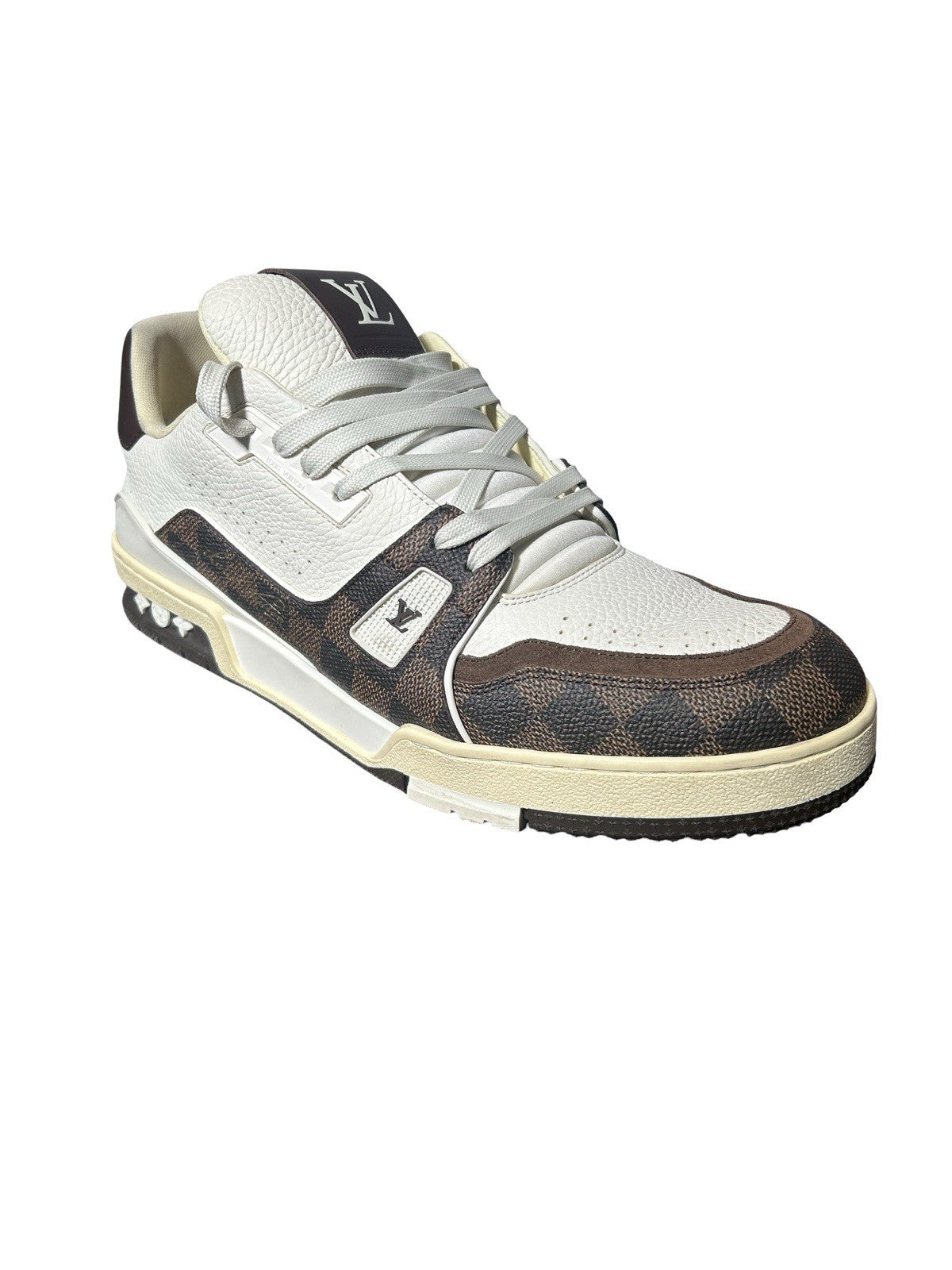 Louis Vuitton Grained Calfskin Damier Ebene Men’s LV Trainer Sneakers 8 