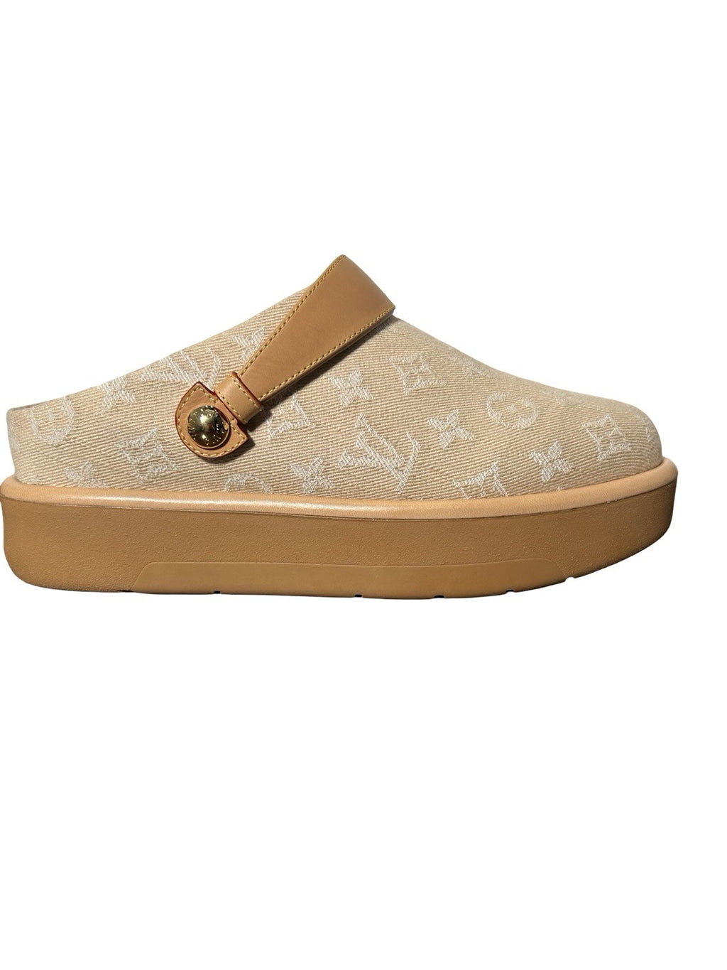 Louis Vuitton Women's Aspen Platform Clogs Monogram Denim