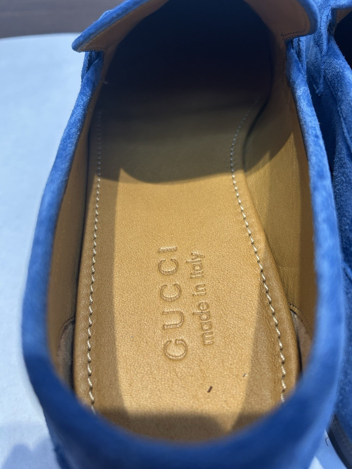 Gucci  Horsebit Accent Suede Loafers  Size-9