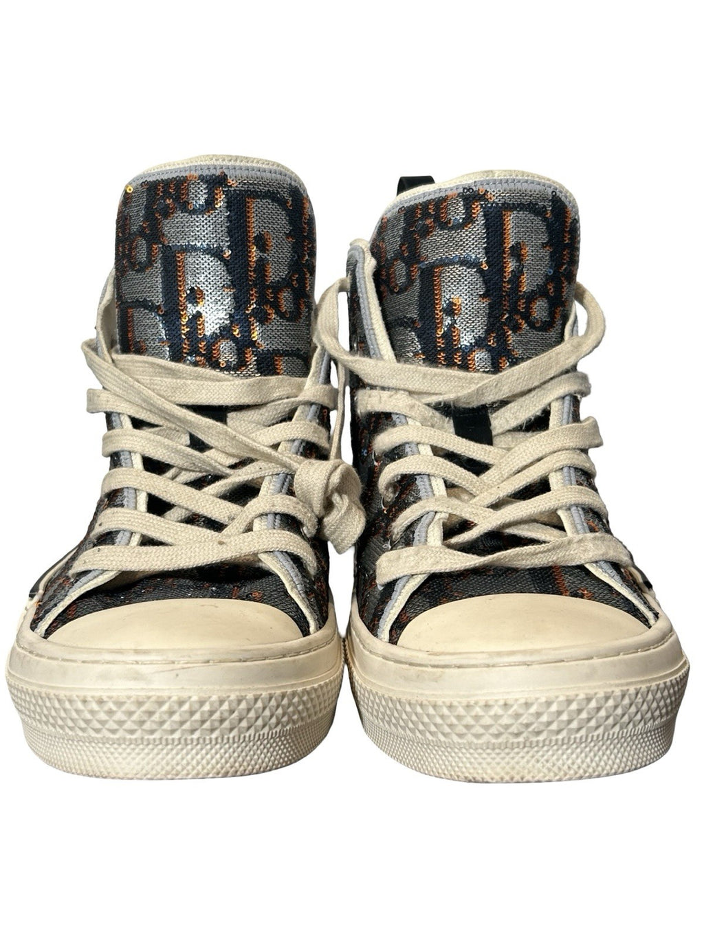 Christian Dior B23 Silver-tone high-top sneakers Size 44Eu / 10-10.5US