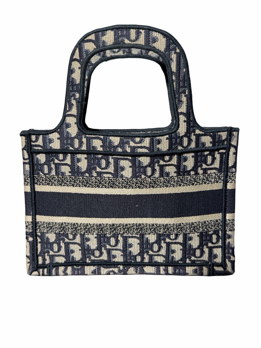 Christian Dior Mini Book Tote Navy Blue Oblique Canvas Tote