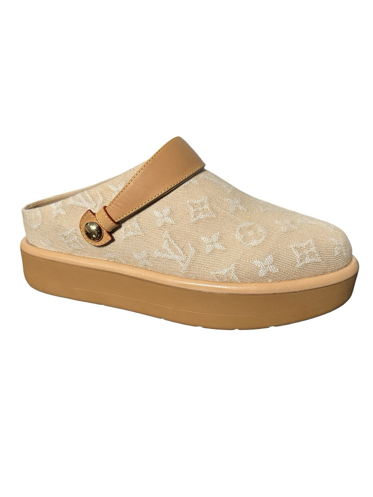 Louis Vuitton Women's Aspen Platform Clogs Monogram Denim