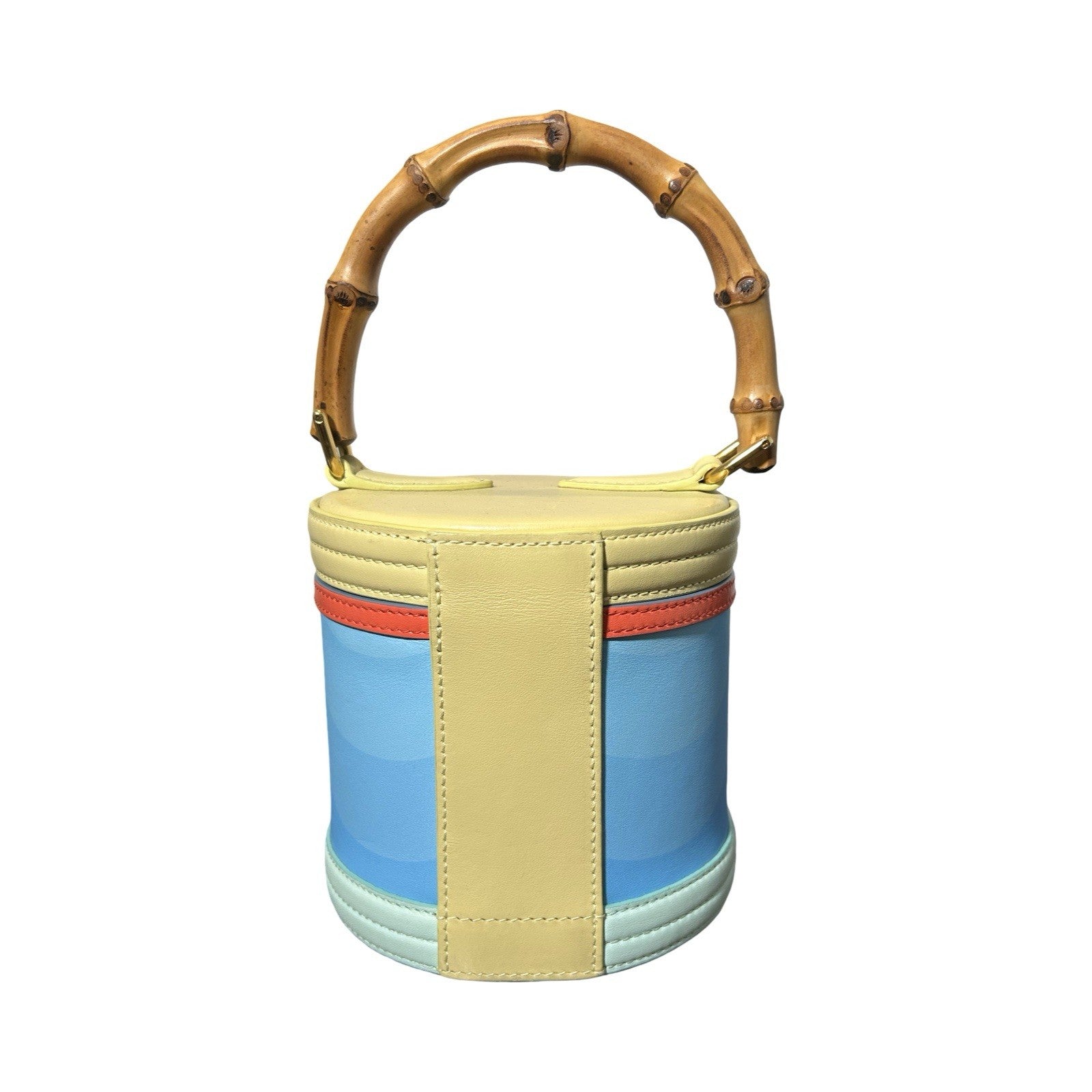 Casablanca Colorblock Calfskin Cylinder Top Handle Bag