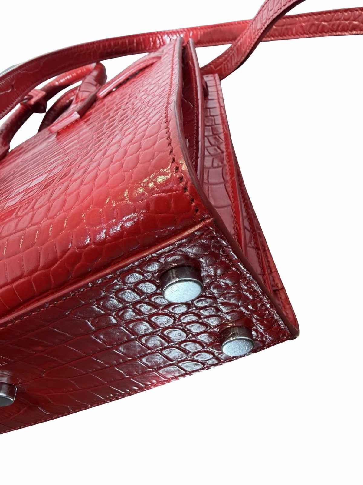 Saint Laurent YSL Sac De Jour Nano Crocodile Leather 
