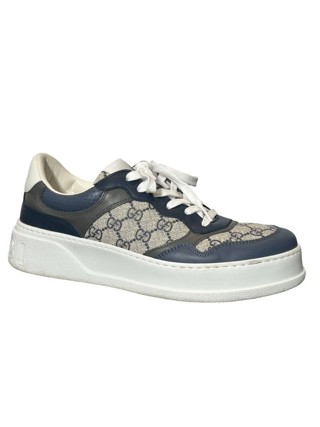 Gucci platform loafers - GG Supreme blue fashion sneakers