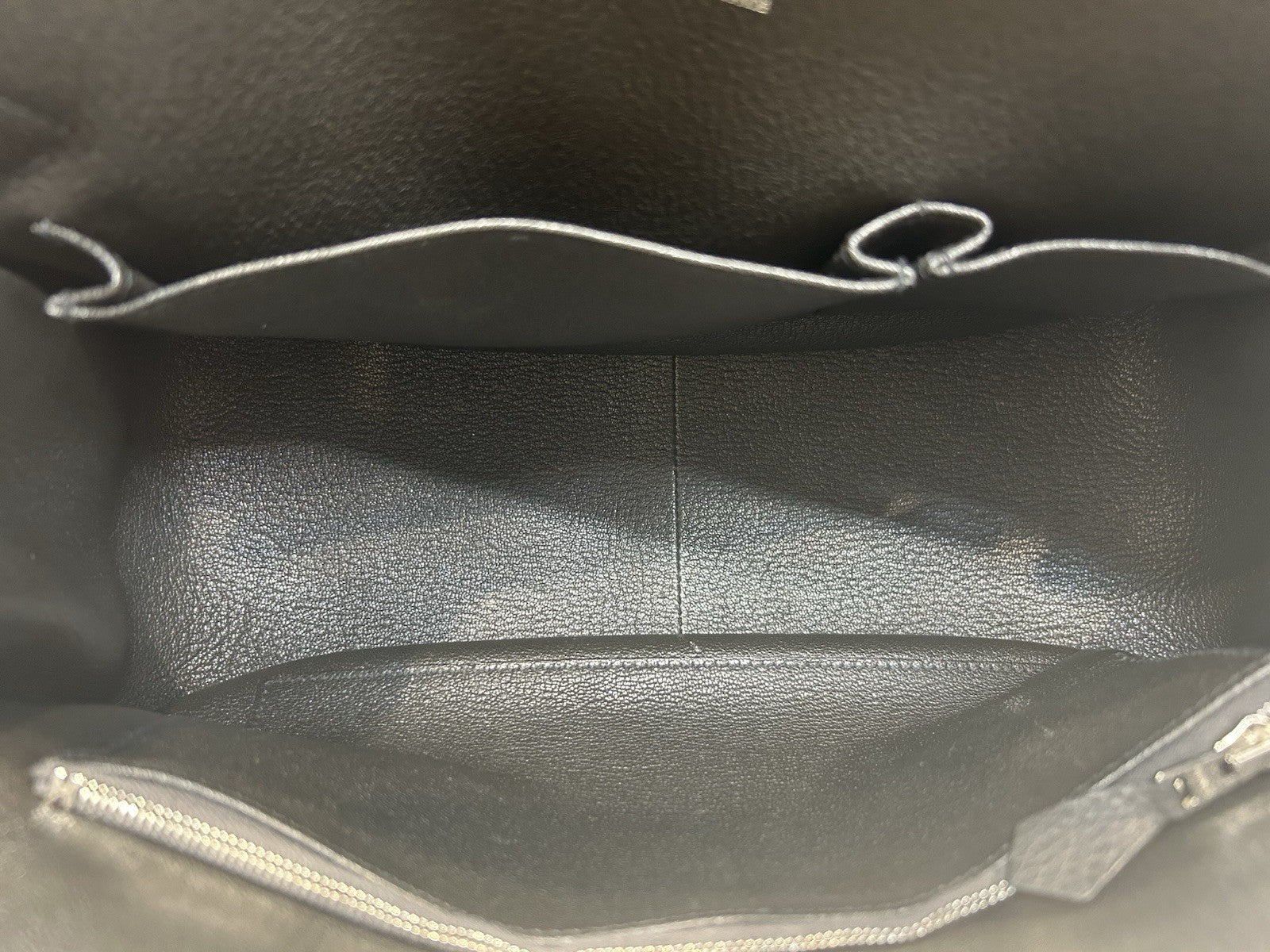 Hermes Jypsiere Black Clemence Leather Shoulder Bag 