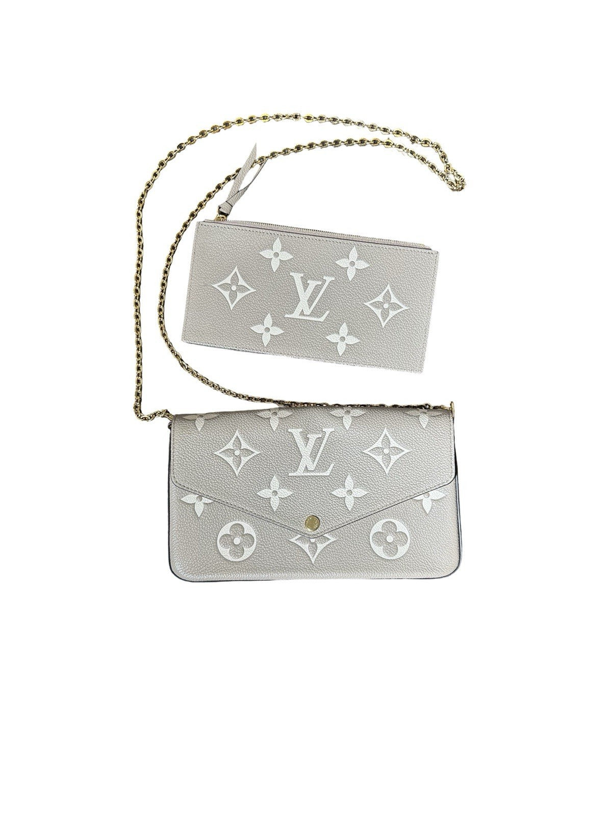 LOUIS VUITTON Empreinte Monogram Giant Felicie Pochette Brume Quartz