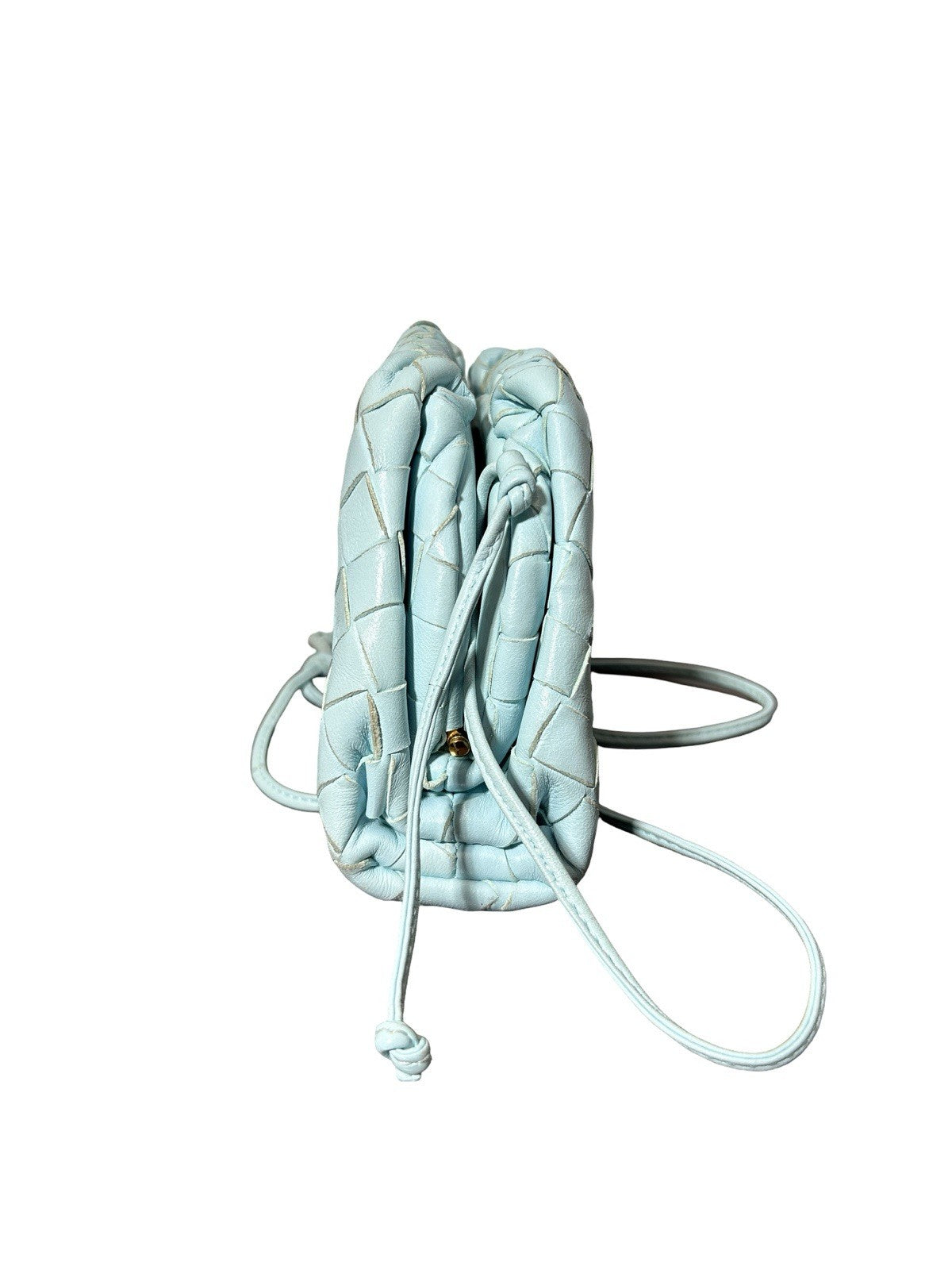 Bottega Veneta Nappa Intrecciato The Mini Pouch Pale Blue