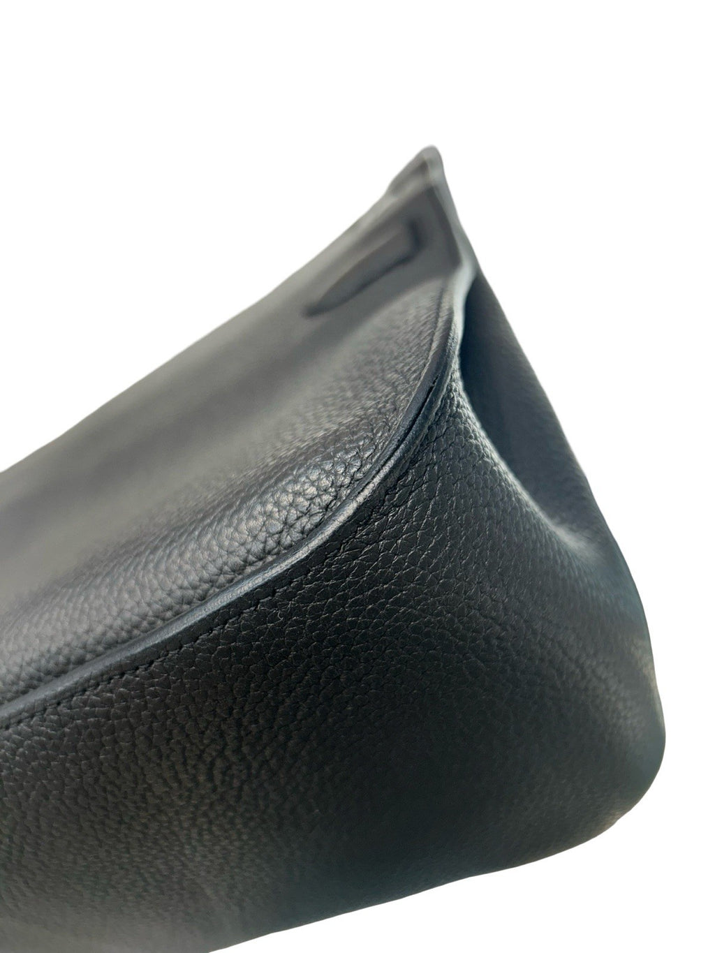 Hermes Jypsiere Black Clemence Leather Shoulder Bag 