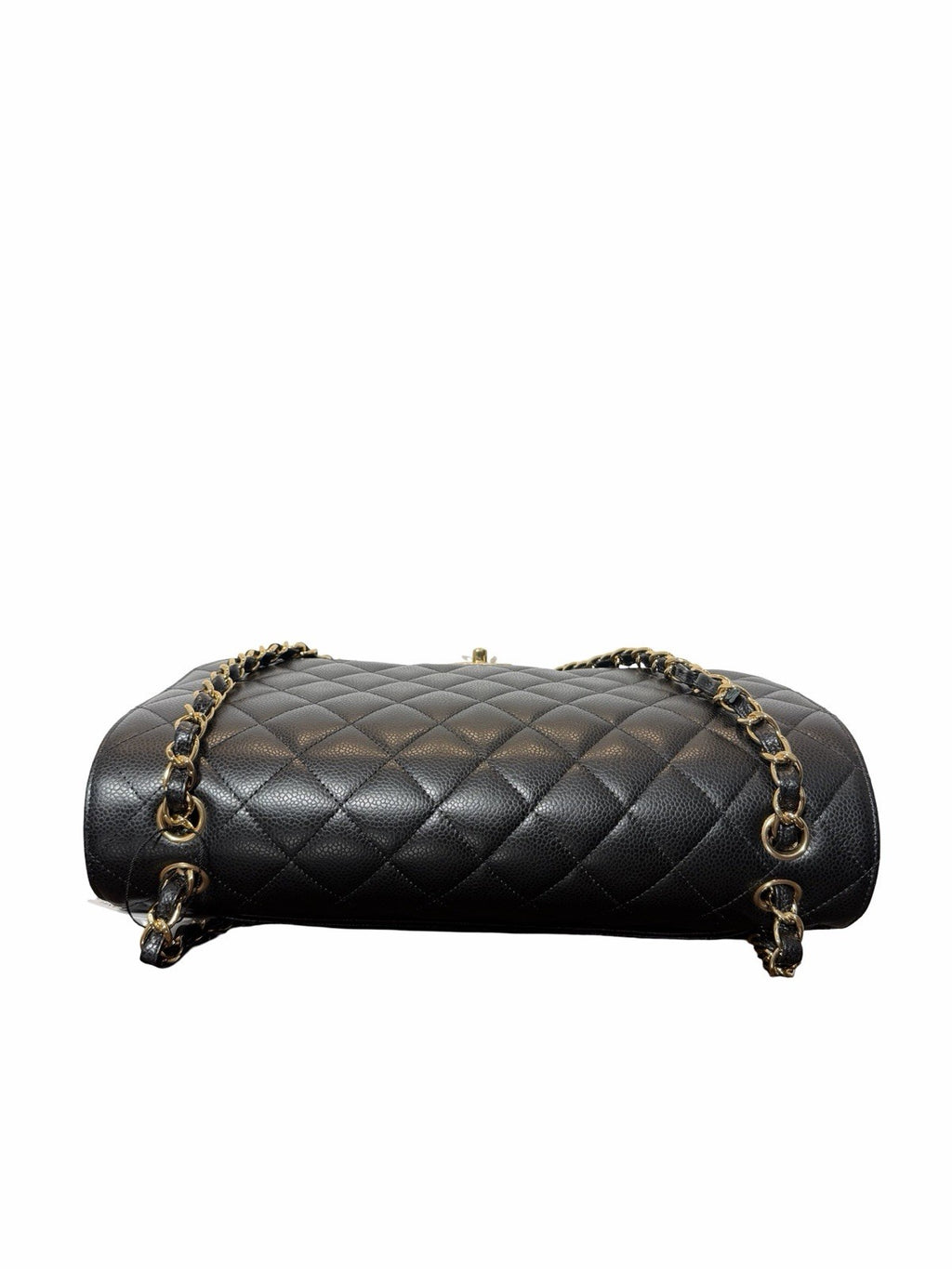 Chanel Classic Flap Bag in Black Quilted Caviar Leather With Gold-tone Maxi