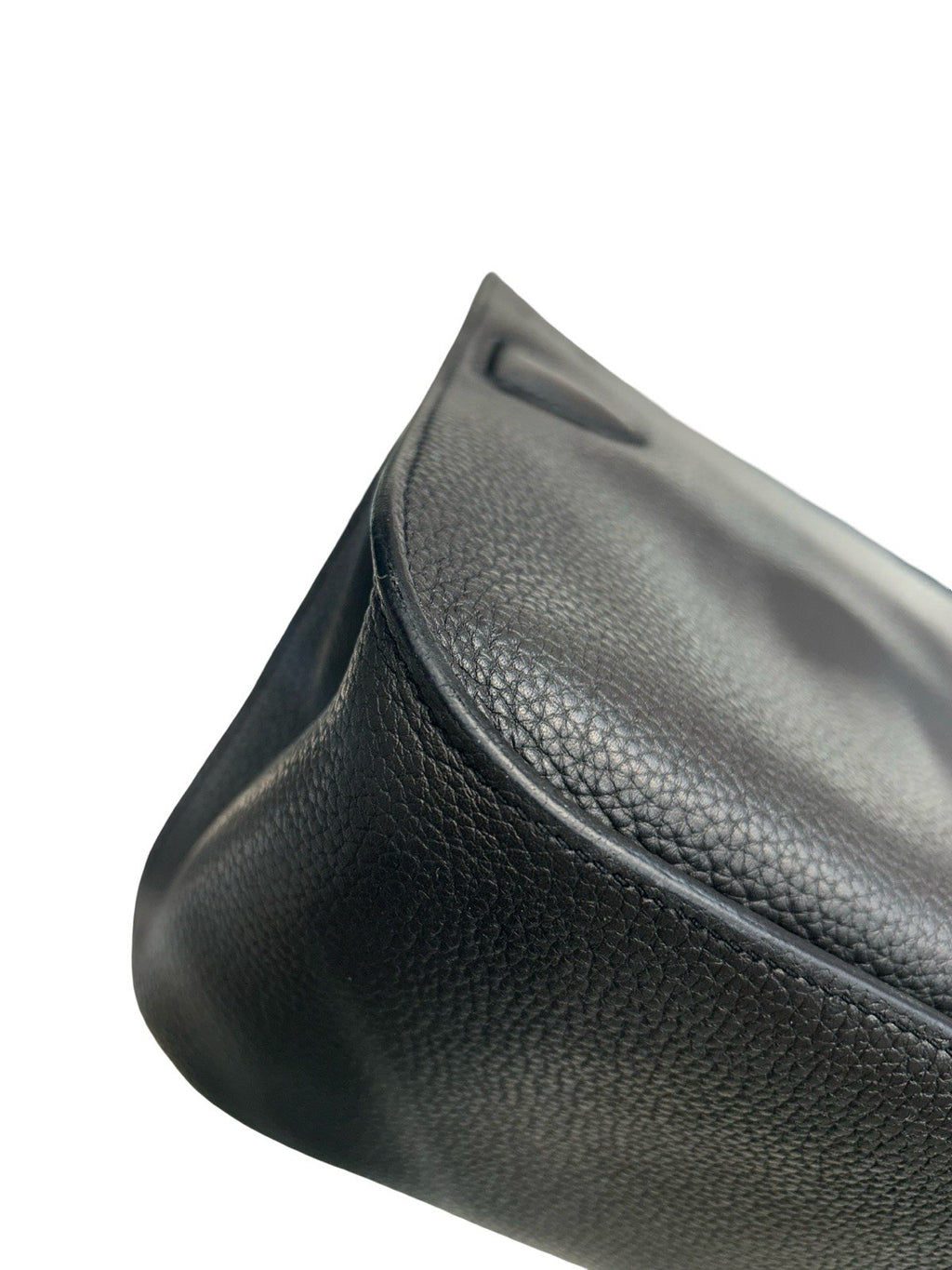 Hermes Jypsiere Black Clemence Leather Shoulder Bag 