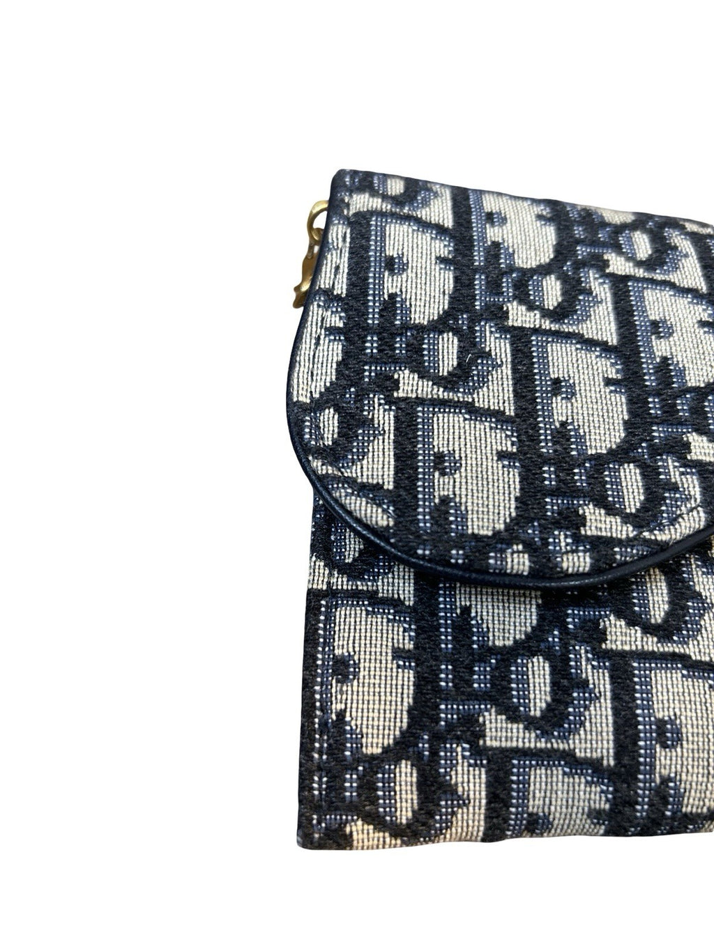 Christian Dior Oblique Jacquard Saddle Wallet on Chain