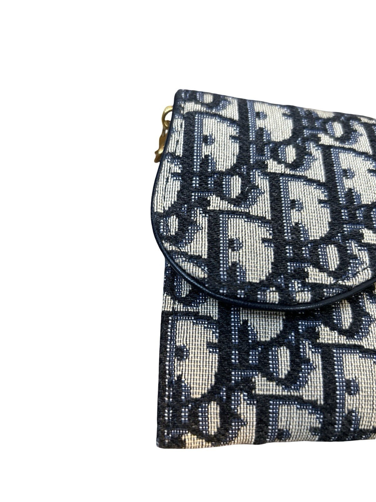 Christian Dior Oblique Jacquard Saddle Wallet on Chain