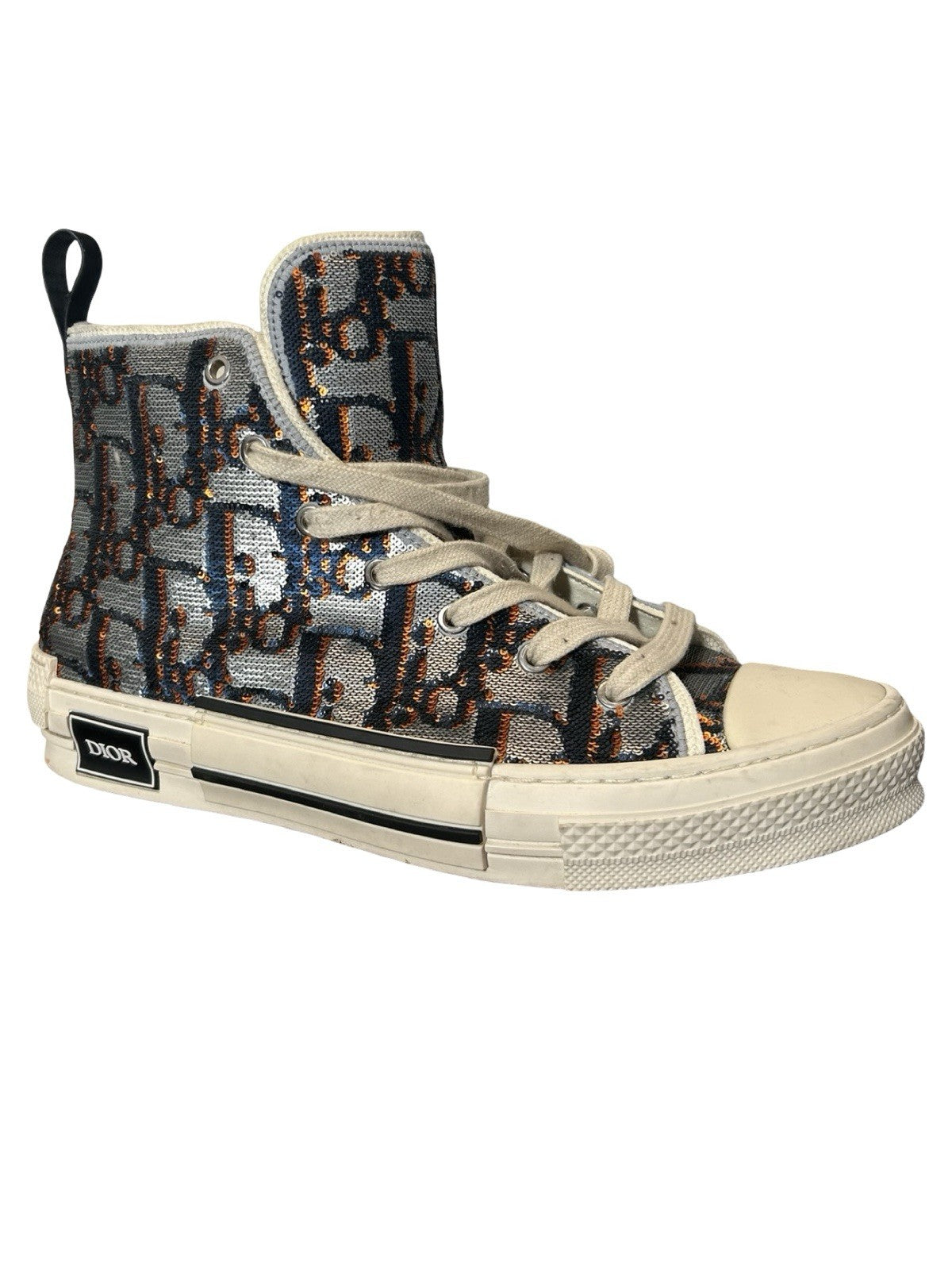Christian Dior B23 Silver-tone high-top sneakers Size 44Eu / 10-10.5US