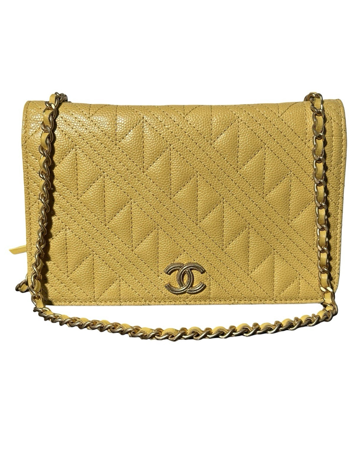 Chanel Wallet On Chain Yellow