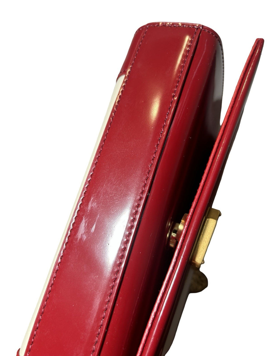 Saint Laurent YSL  Calfskin Two-Toned Small Monogram Kate Satchel Shoulder Bag