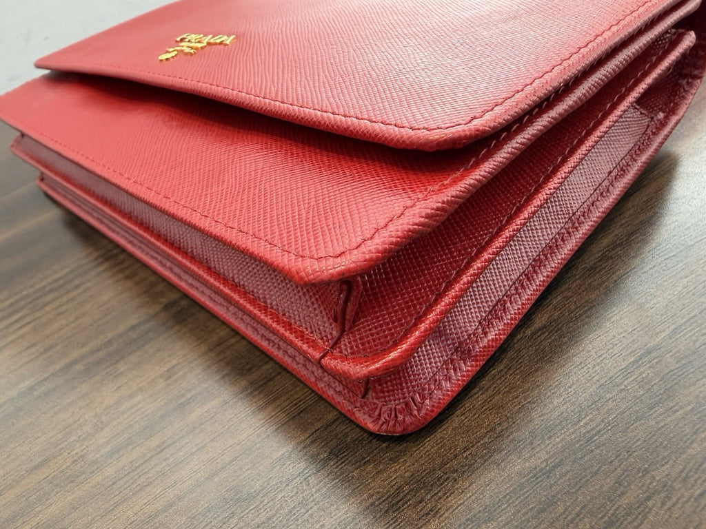 Prada Saffiano Metal Flap Leather Bag