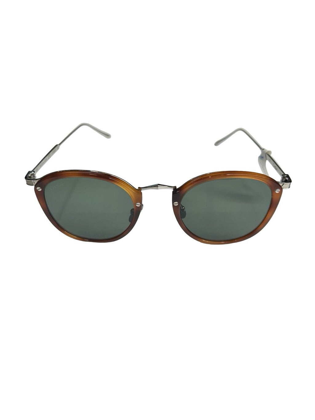 Cartier Pantos Combined Acetate Titanium  Green Lens Sunglasses Size 145