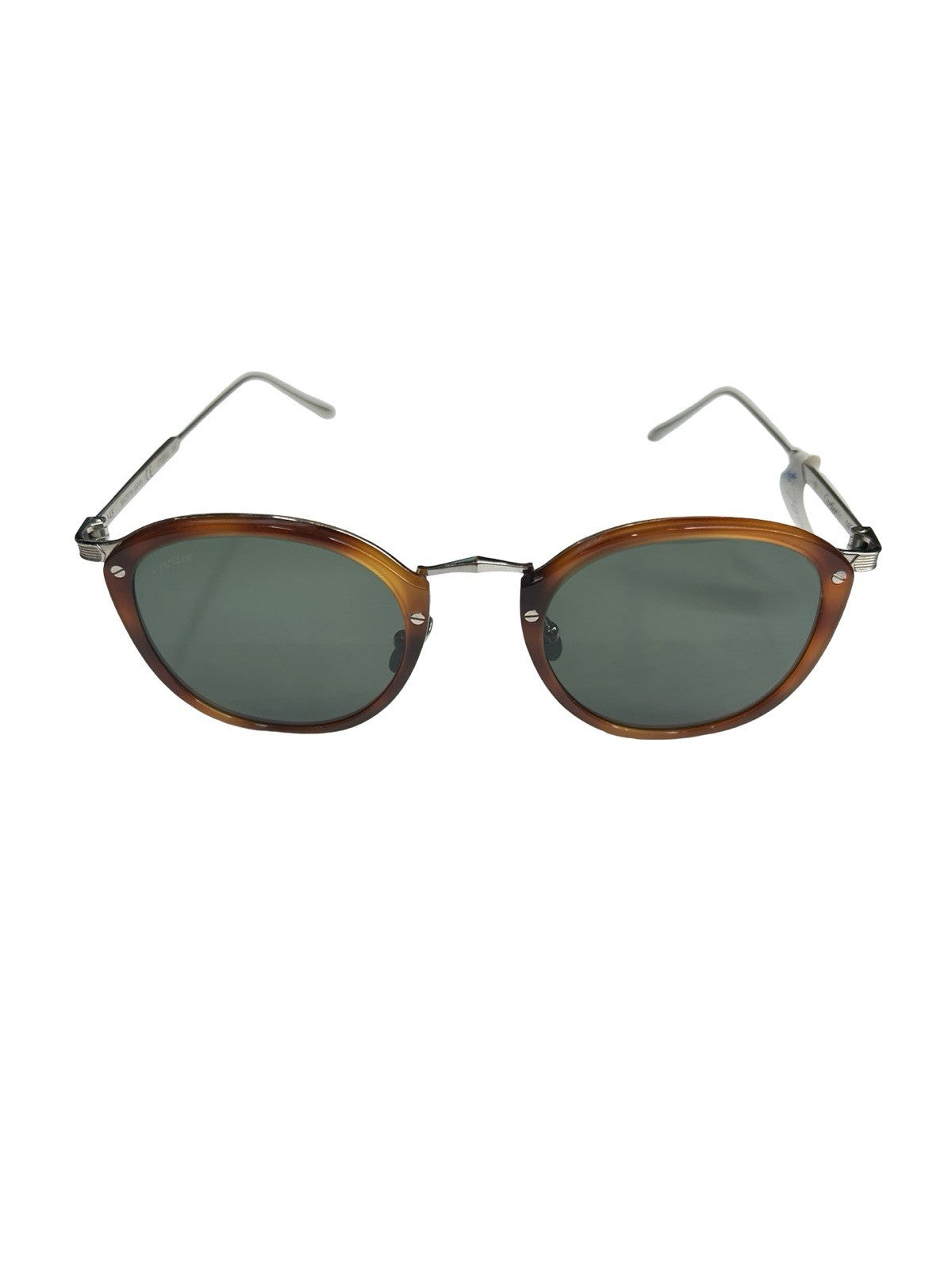 Cartier Pantos Combined Acetate Titanium  Green Lens Sunglasses Size 145