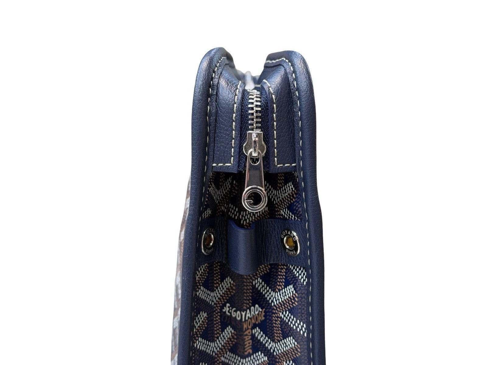 Goyard Goyardine Jouvence Toiletry Pouch Coated Canvas MM Dark Blue