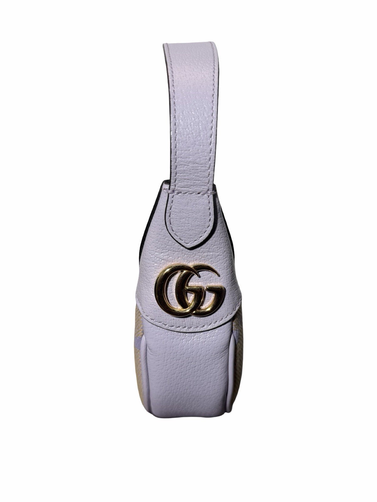 Gucci Monogram Jumbo GG Calfskin Mini Ophidia Half Moon Hobo