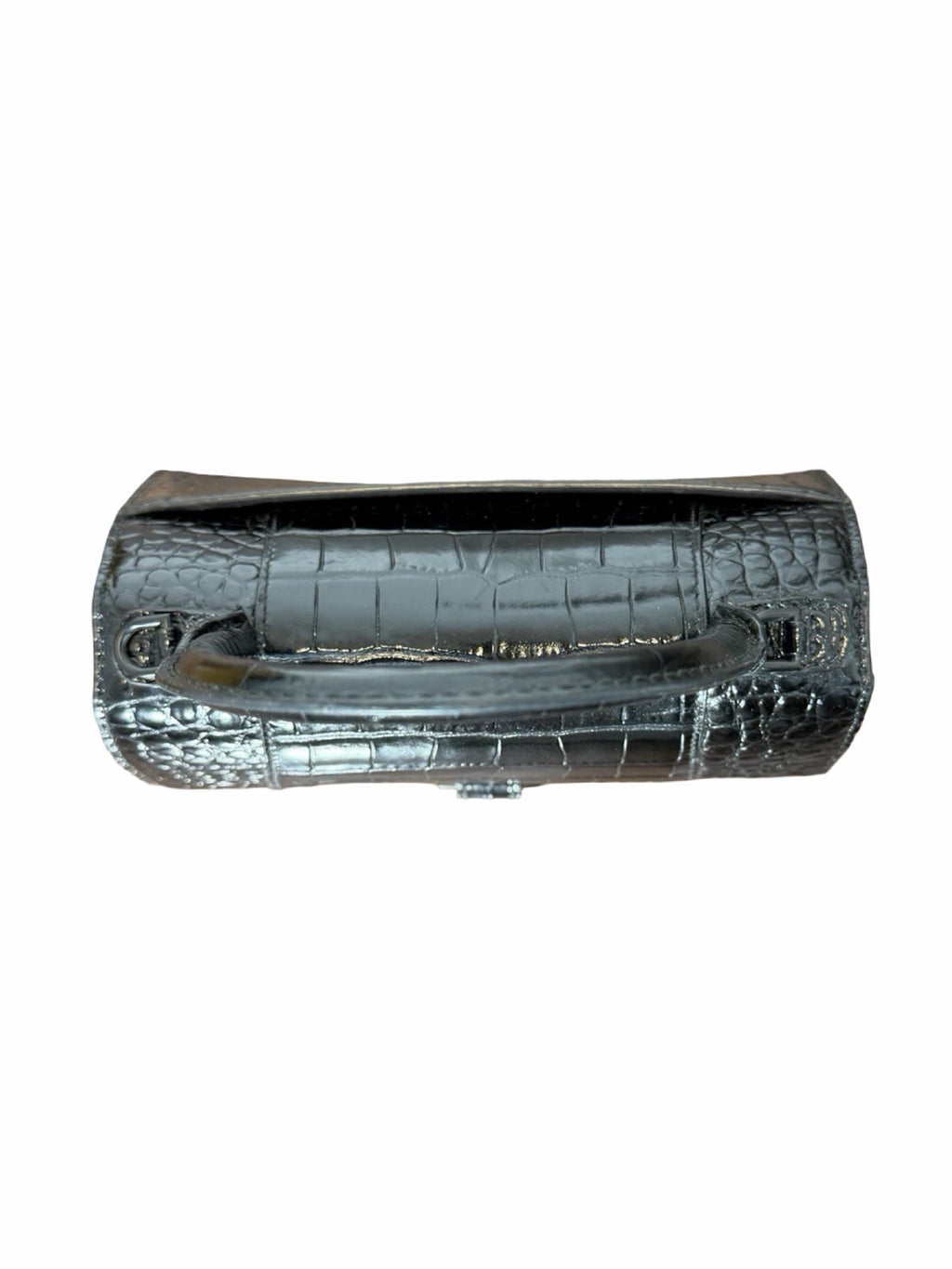 Balenciaga Hourglass XS Top Handle Crocodile Embossed Leather