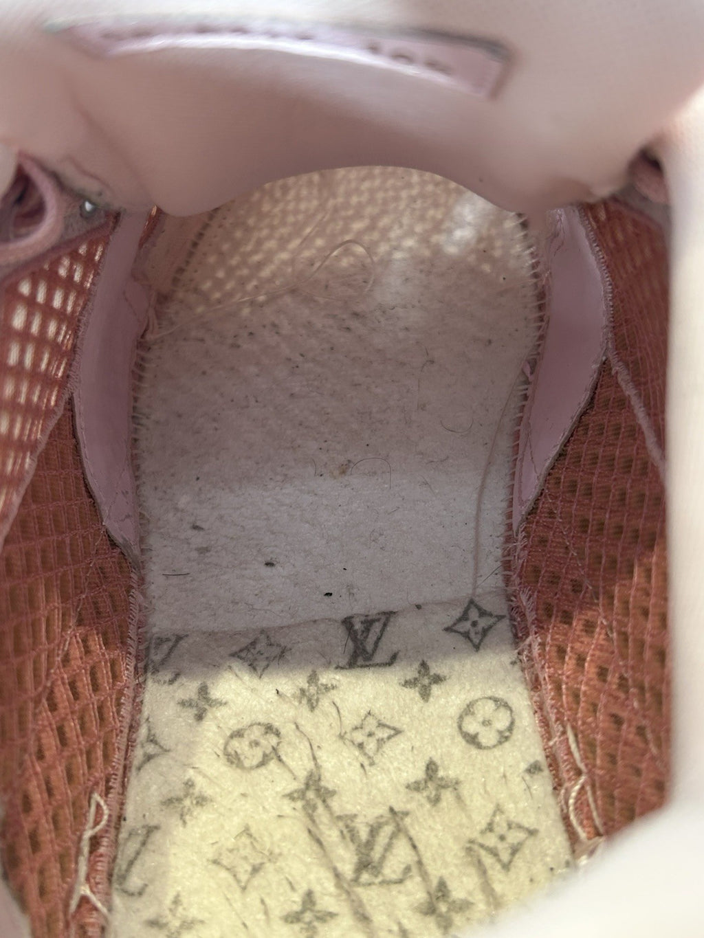 Louis Vuitton LV Trainers Pink Knit Fabric And Raffia Materials 10.5Lv / 11.5 US