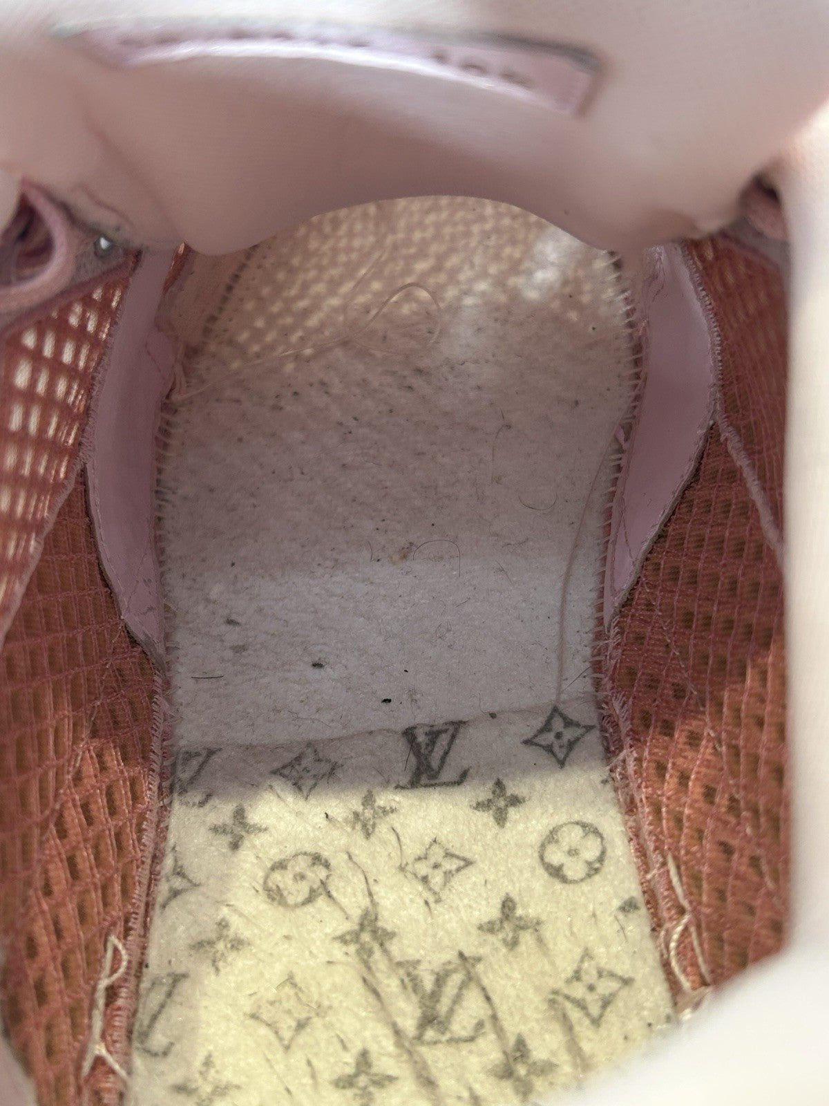 Louis Vuitton LV Trainers Pink Knit Fabric And Raffia Materials 10.5Lv / 11.5 US