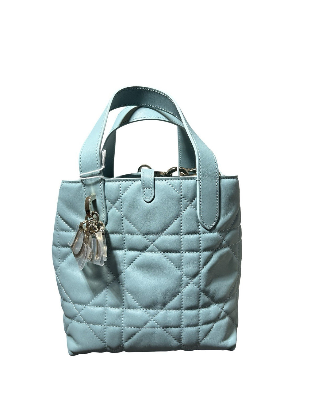 Christian Dior Toujours Macrocannage Calfskin Vertical Tote Bag Small Blue