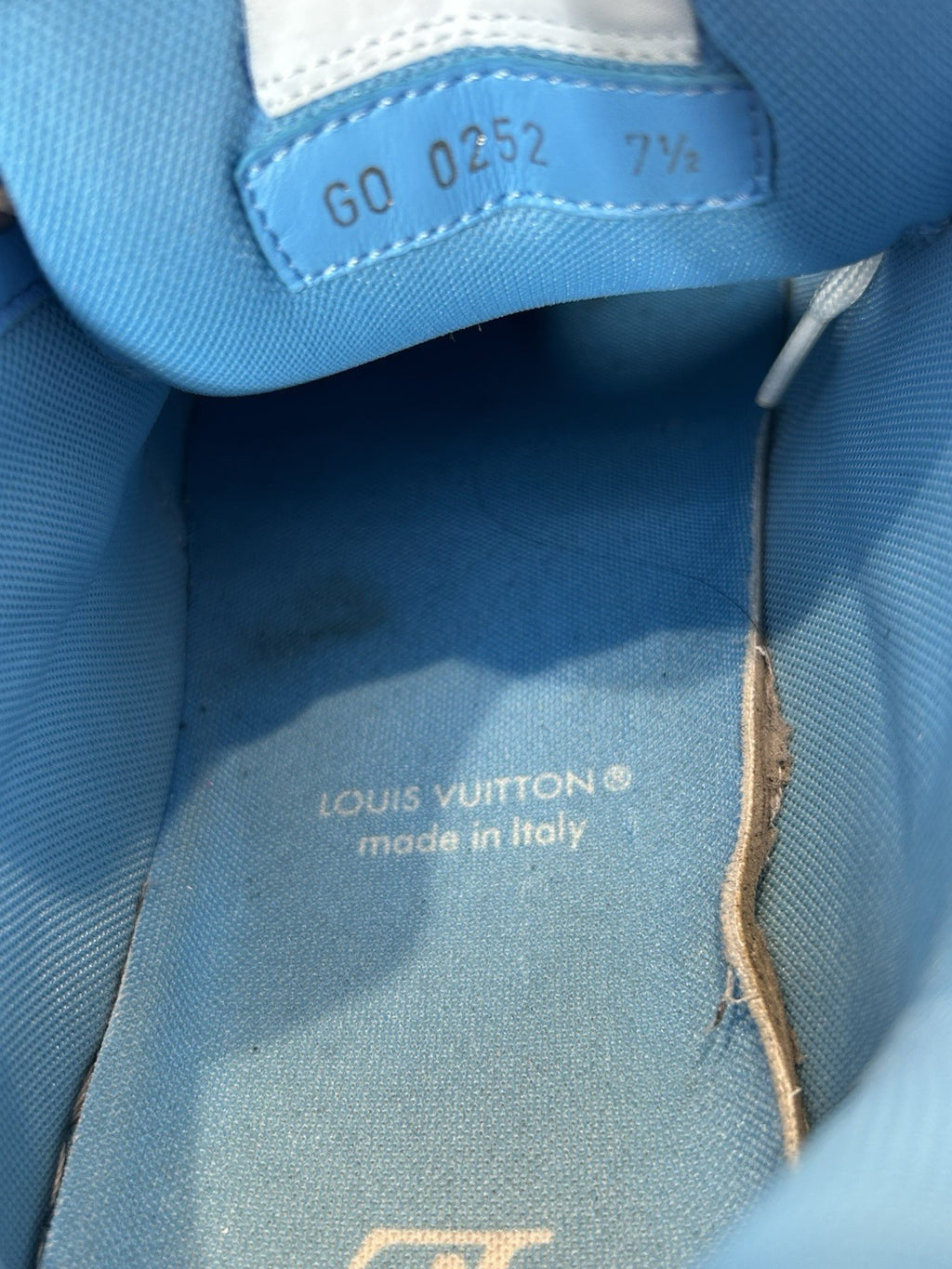 Louis Vuitton Trainer Low Strap Blue Denim And Leather Size 7.5 LV / 8.5