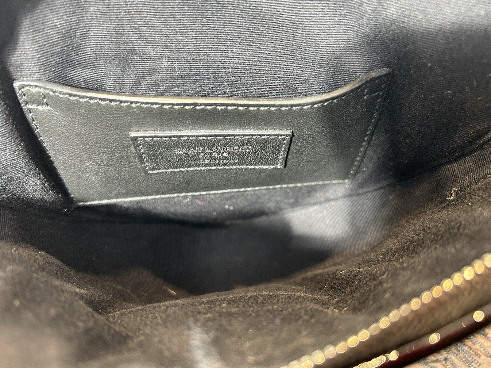 Saint Laurent  YSL Heart Tassel Clutch Crocodile Embossed Leather