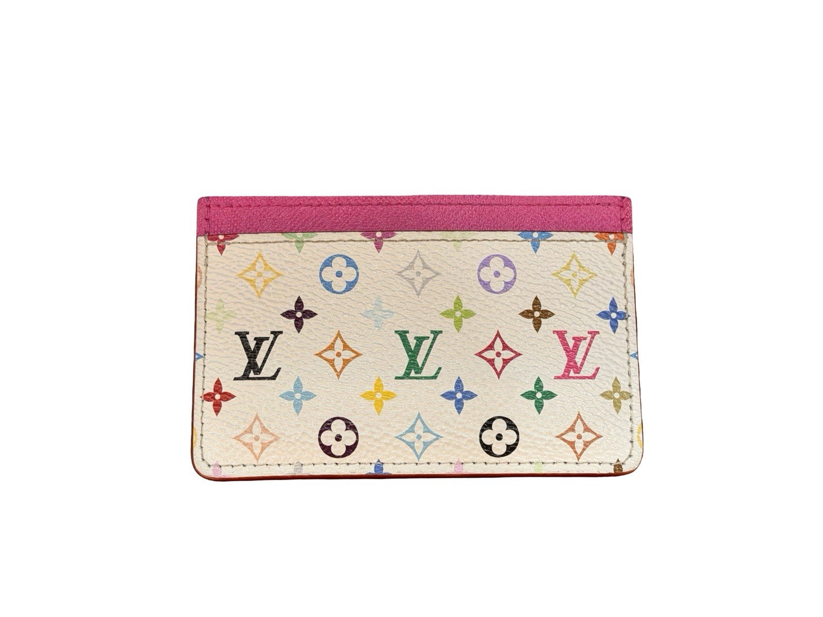 Louis Vuitton x Takashi Murakami Monogram Multicolor Card Holder Kawaii Pink