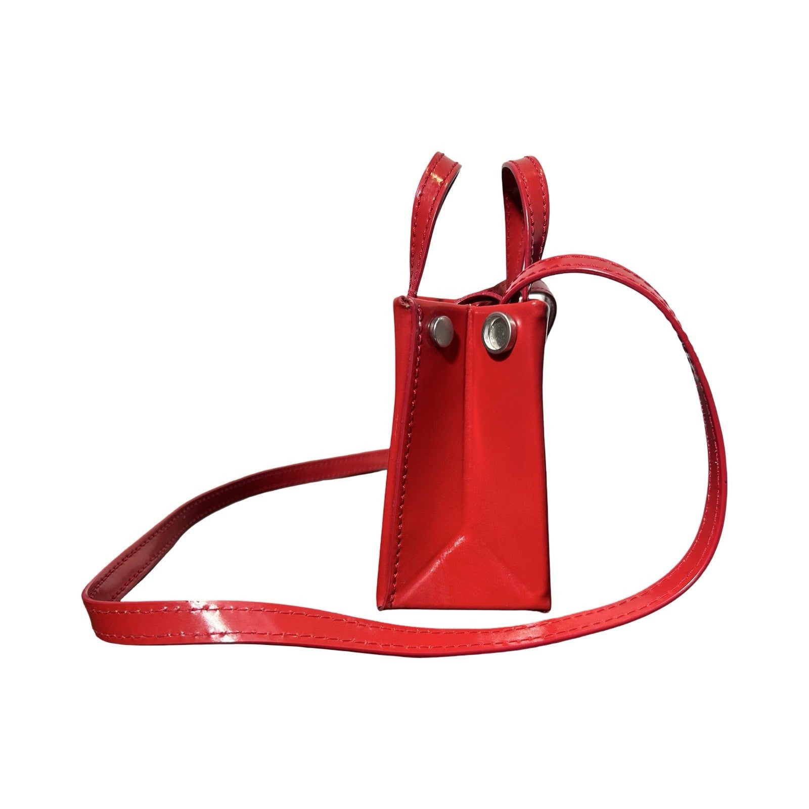 OFF-WHITE Red Leather Box Bag Mini Red/White
