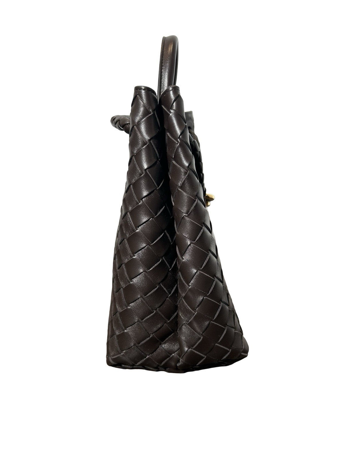 Bottega Veneta Andiamo Medium Top Handle Bag Brown