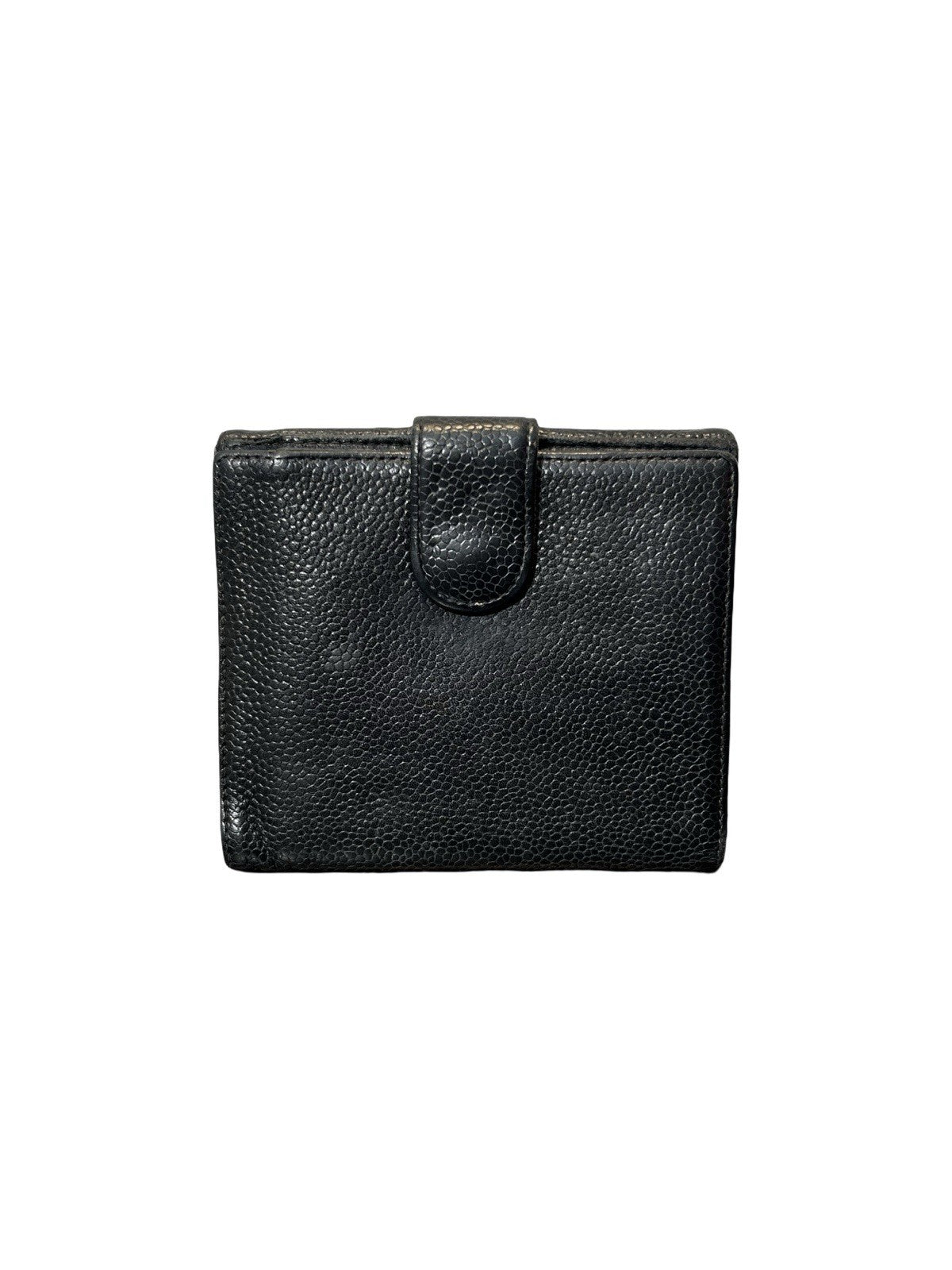 Authentic Vintage CHANEL Caviar Timeless CC Wallet Black Leather