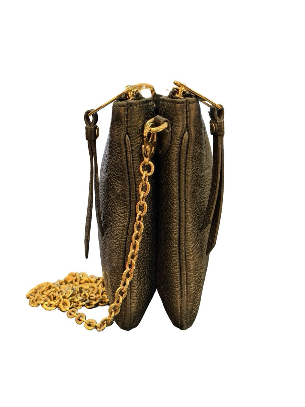 Louis Vuitton Double Zip Pochette Monogram Empreinte Leather Shoulder Bag