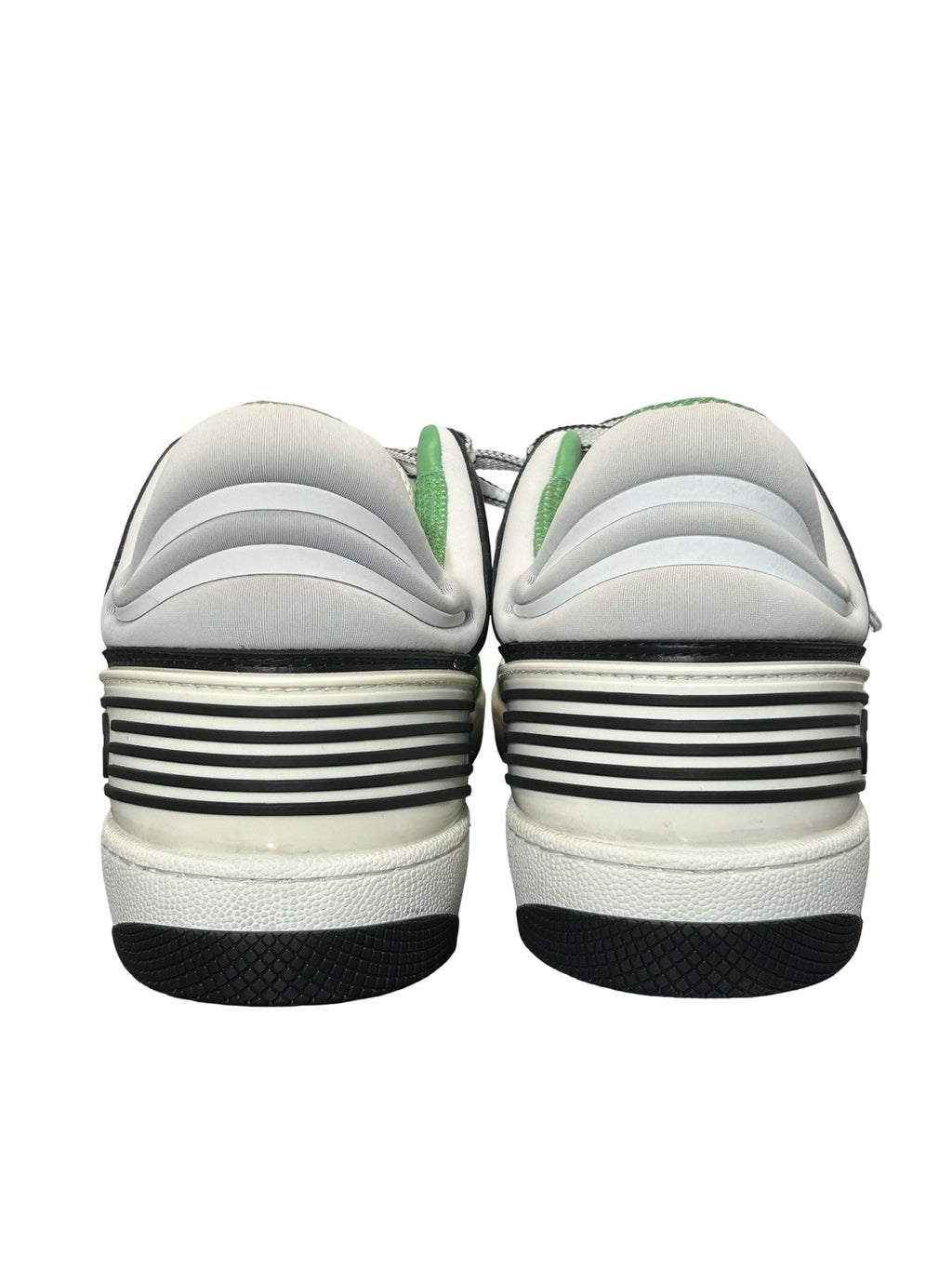 Gucci Basket Demetra Distressed White/Green Unisex Sneakers Mens US 7/ Women 8.5